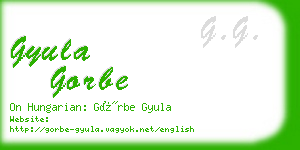 gyula gorbe business card